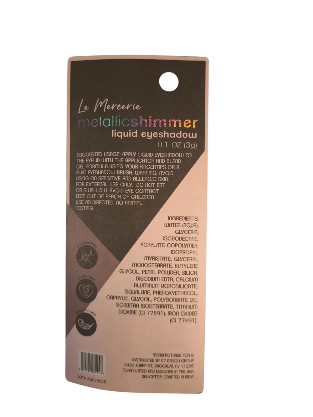 N/A metallic shimmer
